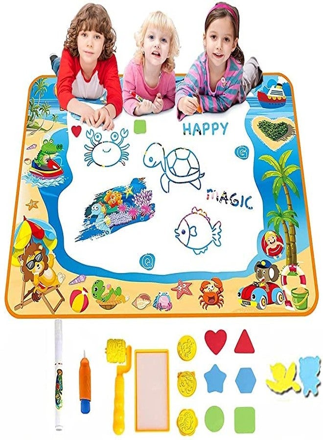 TEMSON Water Doodle Mat for Kids - Water Drawing Mat, Drawing Painting Mat with Water Doodle Pens Drawing Painting Stencils, Aqua Magic Water Drawing Mat Toy-Best Educational Toy - Image 3